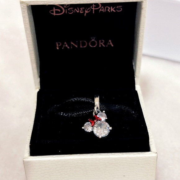 PANDORA Disney Minnie Mouse Silhouette Christmas Dangle Charm w/box - Picture 6 of 10